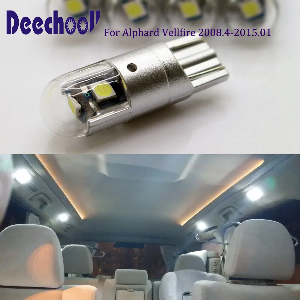 Deechooll 6 шт. Автомобильные светодиодные лампы для Toyota Alphard Vellfire 2009 2015 Canbus 3030 Авто