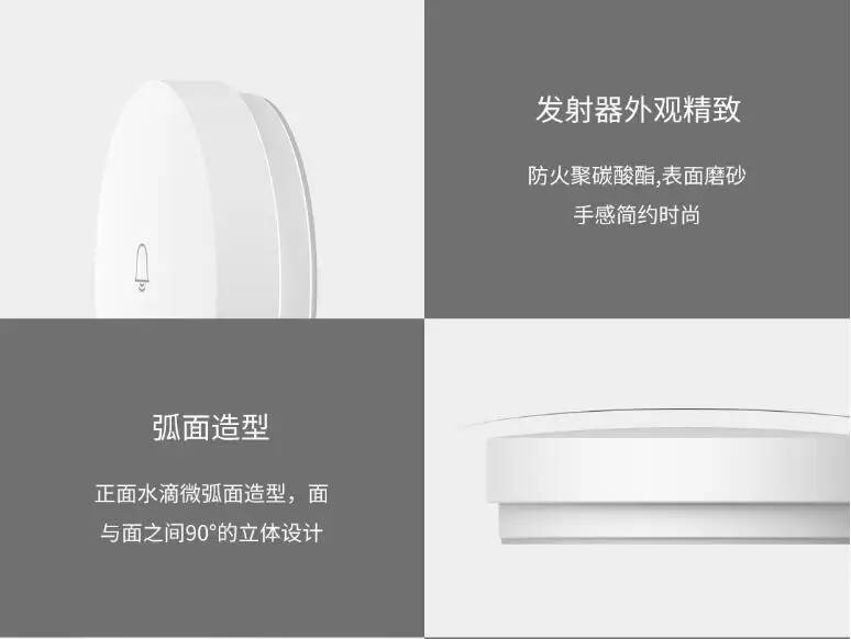 Xiaomi Linptech самогенерирующий беспроводной дверной звонок без батареи без проводки отключение памяти Регулируемая громкость работа с приложением Mihome