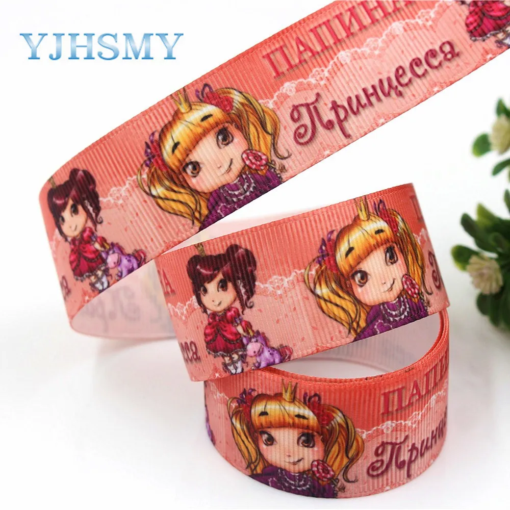 YJHSMY G-18616-474 10 ярдов 25 мм мультфильм печатных grosgrain ленты DIY ручной работы