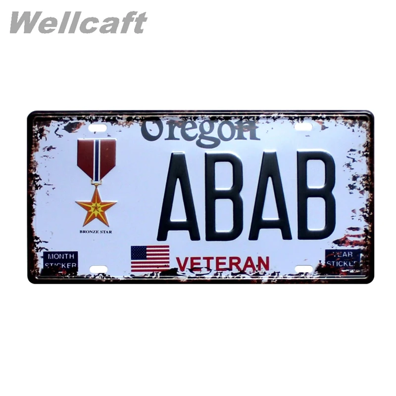[WellCraft] USA cites номерной знак Оловянная табличка настенная живопись винтажный
