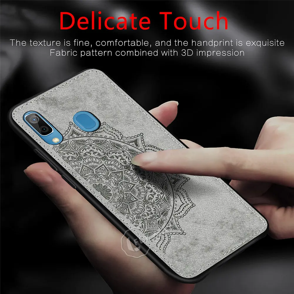 Fabric Canvas Silicon Phone Case for Samsung Galaxy A30 A 30 2019 A305FN SM-A305F/DS SM-A305FN Cloth Texture Protective Cover |