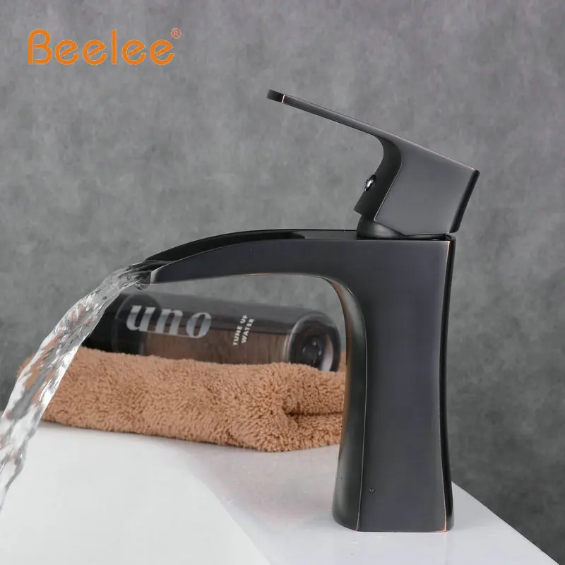 Beelee смеситель для раковины в ванную комнату современный высокий Бронзовый