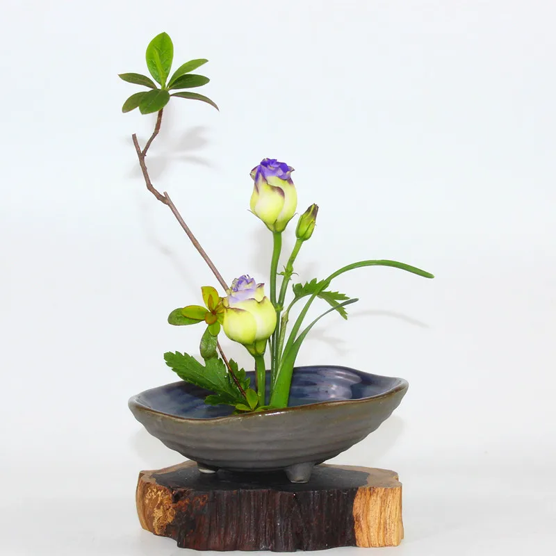 Винтажный горшок Zen Ikebana для грубой керамики Настольная Ваза гидропоники