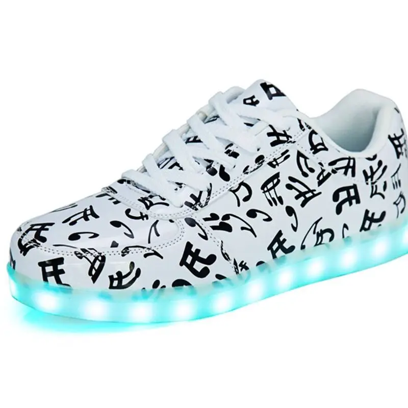 USB charging 8 colors led luminous shoes men couples casual colorful light up size 35-44 neon zapatillas con luces | Обувь