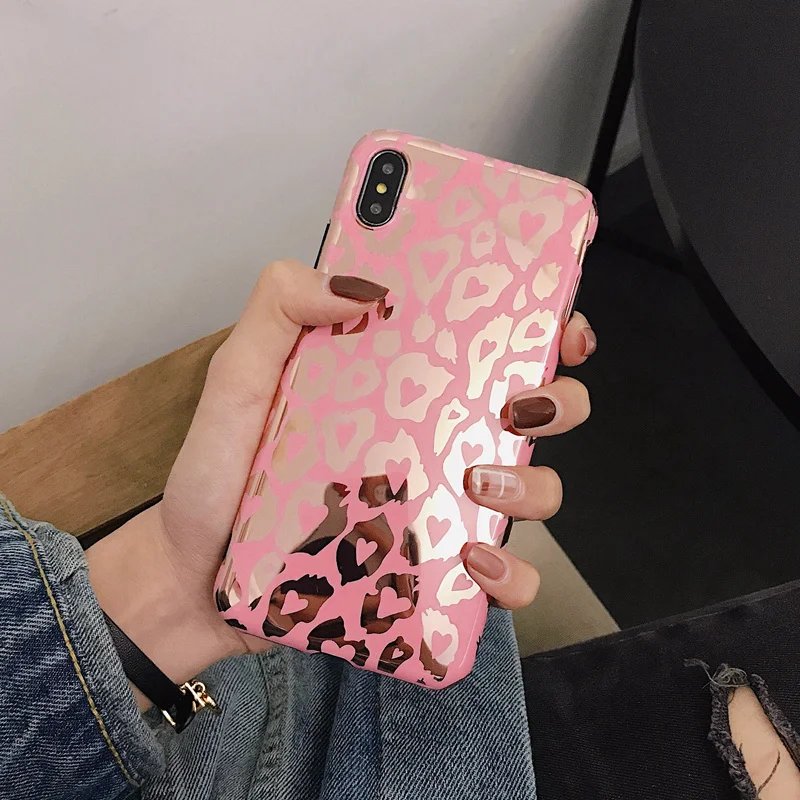 

Plating Gold Pink Leopard Skin Case For Huawei P30 P20 Mate 20 Pro P20 Pro Honor 20 Soft TPU Cover