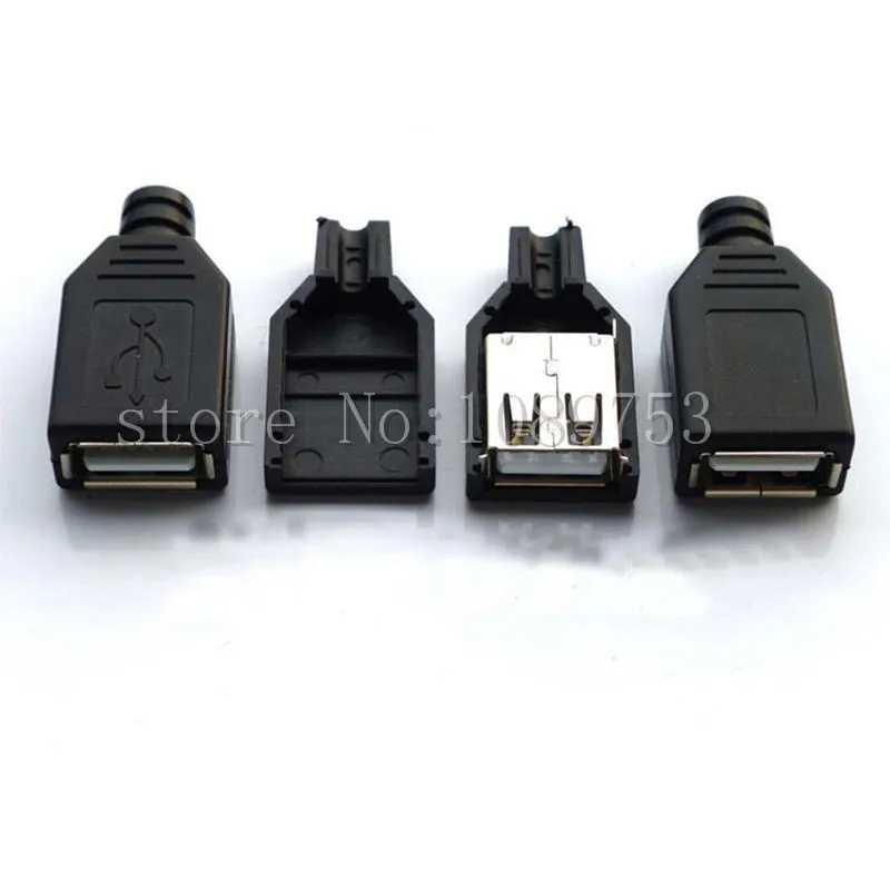 20 шт. USB 2 0 A гнездовой разъем и пластиковая крышка адаптера для DIY черный|socket