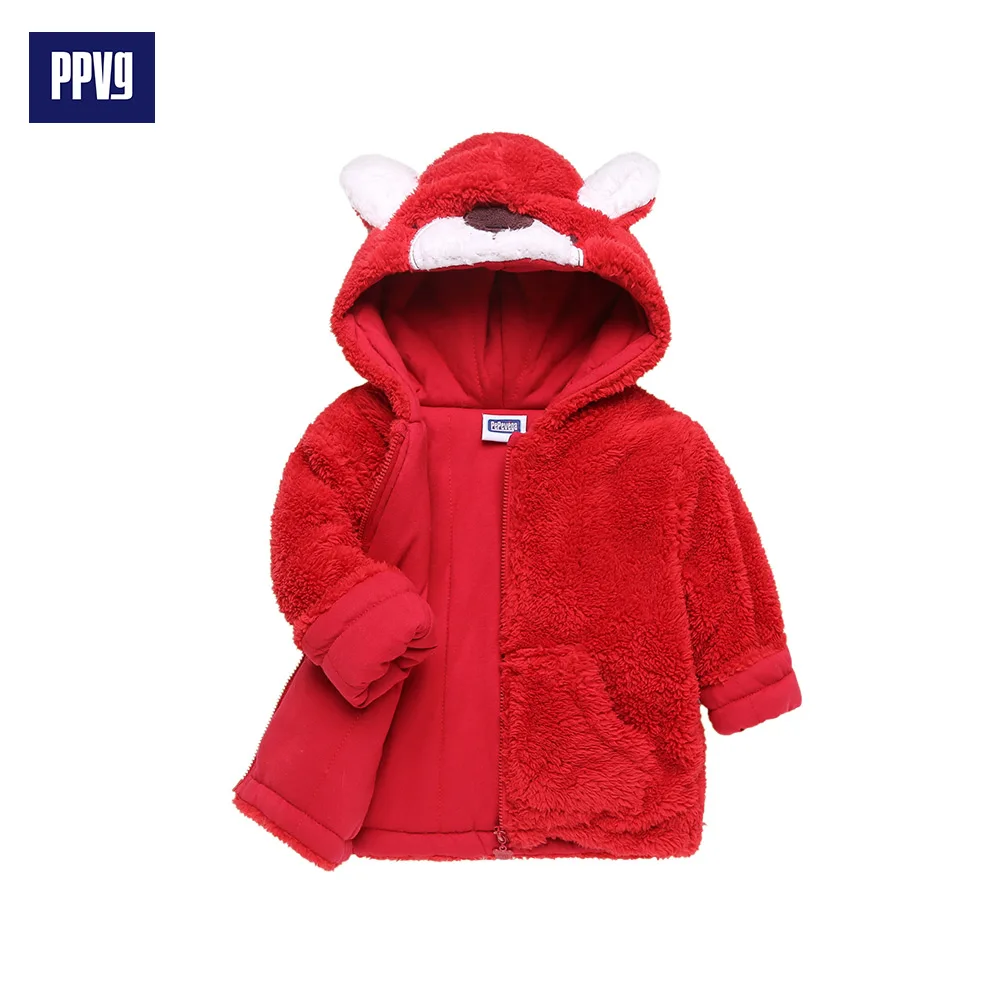 Ppvg Прекрасные Медведь капюшоном Zip-Up Fleece Пальто и пуховики для малышей | Детская
