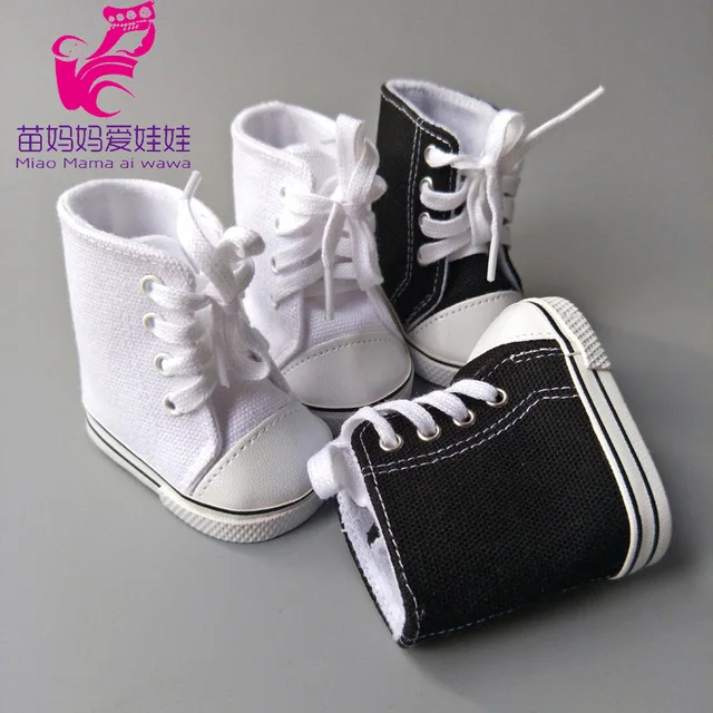 7cm Doll Canvas Boots Fit for 43cm  baby Doll Reborn Baby Dolls shoes 18 inch doll Long boots