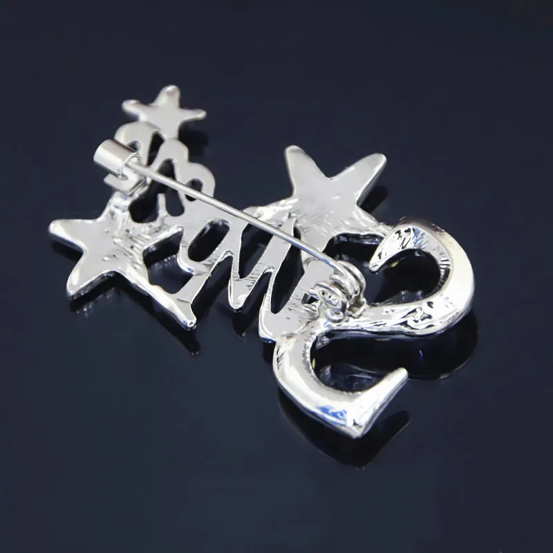 Gold Tone Cubic Zirconia Crystals Super Stars Women Brooch Wedding Bridal Bouquet Pins Amazing Star Jewelry Corsage for Lady |