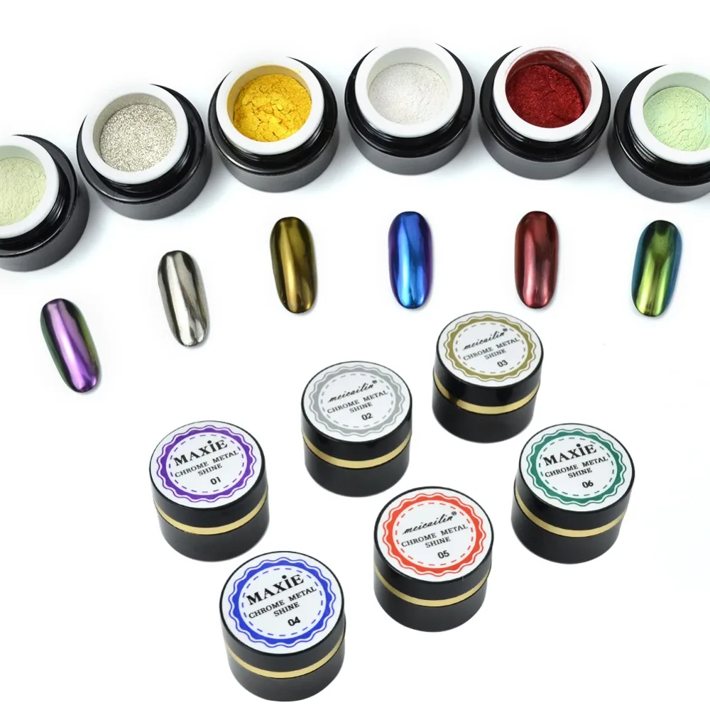 Блестящий Порошок для ногтей 5 г блестящие зеркальные тени век макияж пудра
