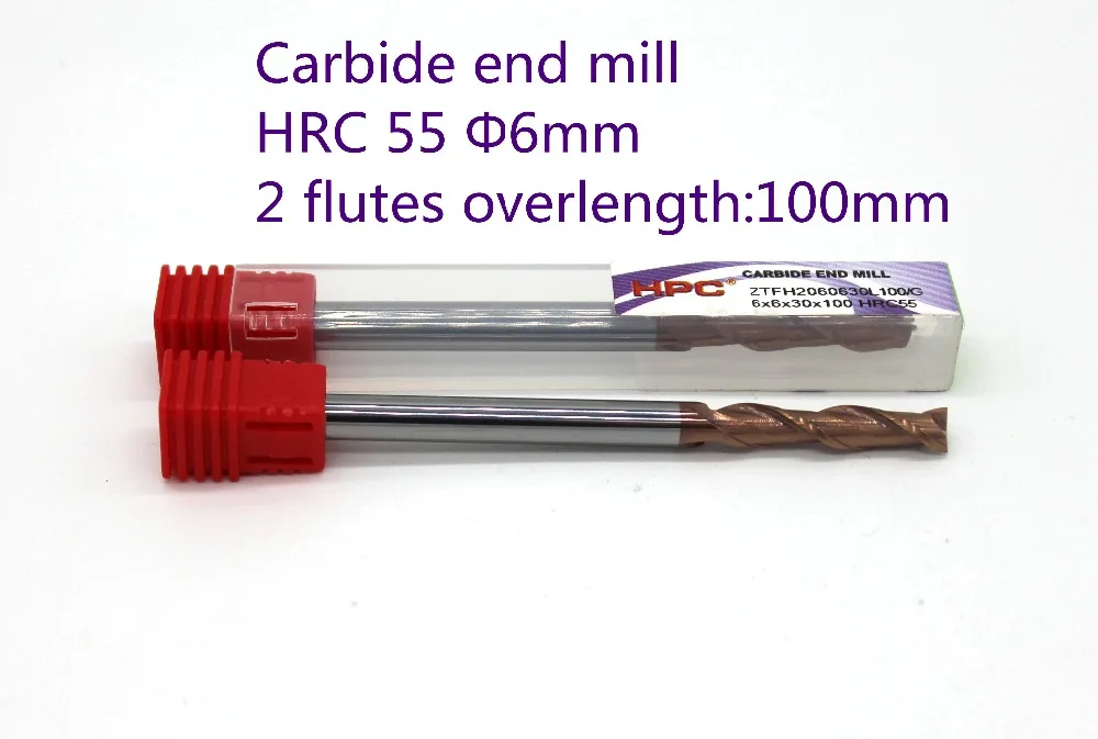Фреза 6*6*100 с 2 флейтами твердосплавная Концевая фреза инструмент для фрезерного