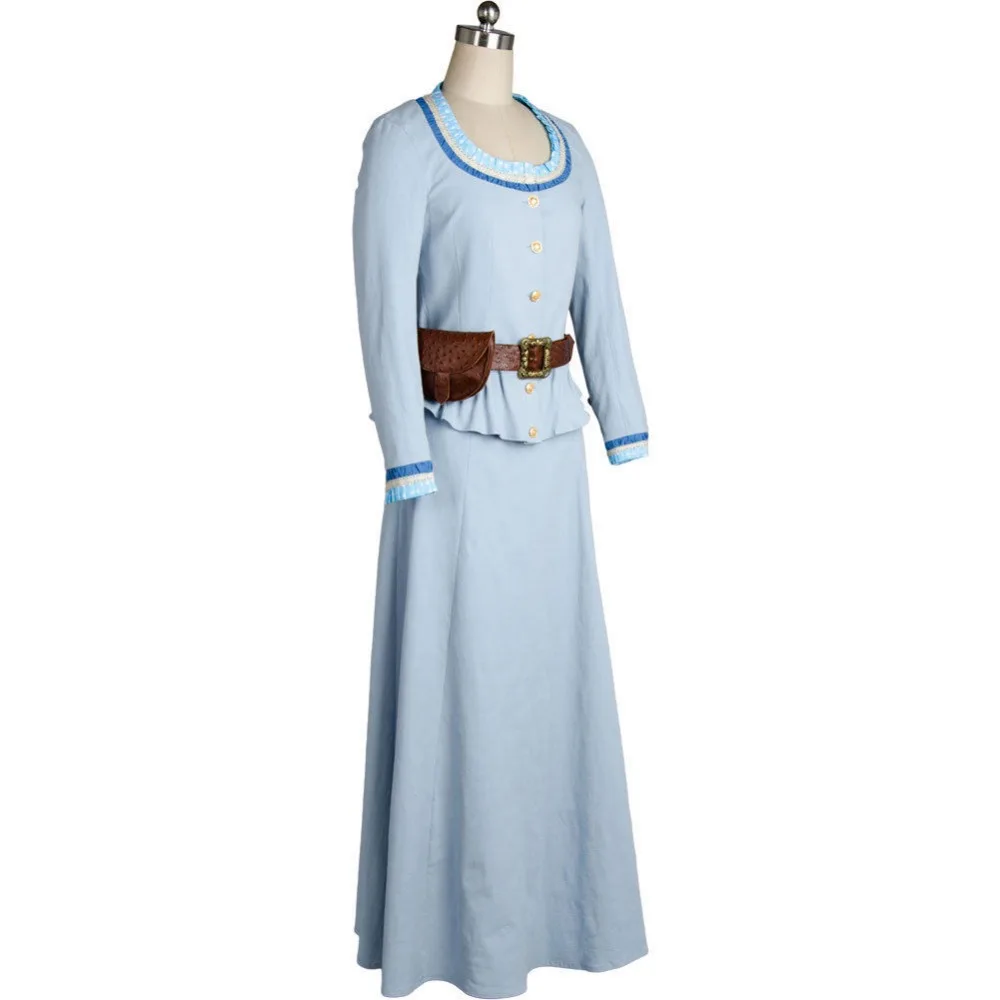 Westworld Cosplay Costume Dolores Abernathy Evan Rachel Wood Blue Dress Gown Halloween Carnival Women full set |