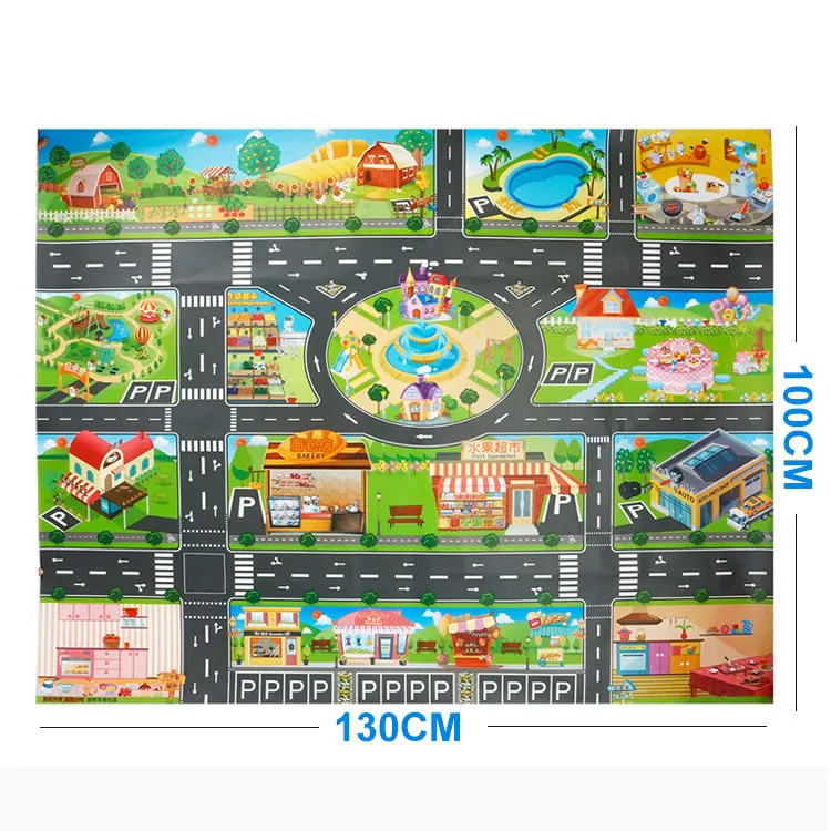 Road Mat Marumine детский коврик-дорожка автомобильный город 1,3x1 см сцена таффик карта шоссе Carpe игровой коврик развивающие игрушки для детей спортзал игры - Цвет: Road Mat