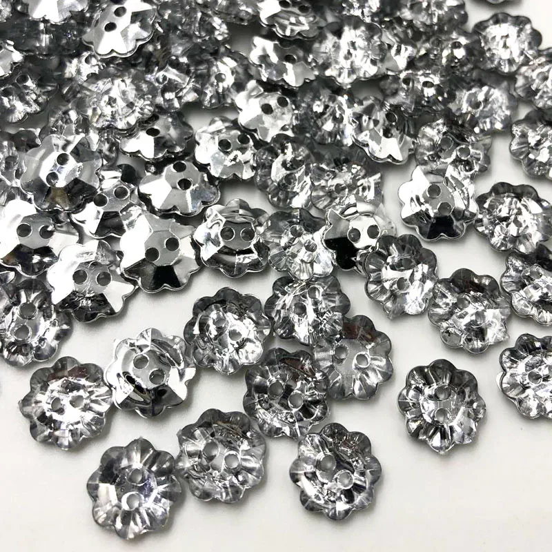 100 шт. акриловые пуговицы для цветов Рубашка на пуговицах с 2 отверстиями в форме