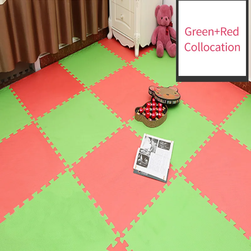 red and green 30*30 см tapete infantil детские коврики игровой коврик игрушки для детей Детский ковер мягкий пол eva пены головоломки коврики - Цвет: red and green