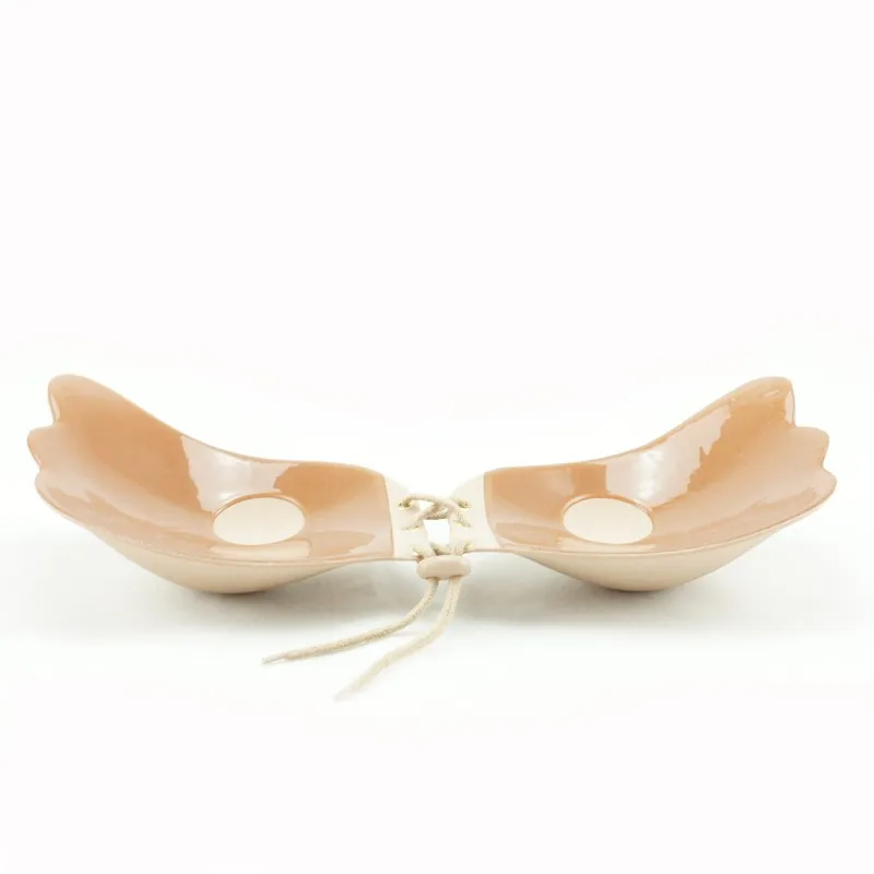 Hot Type Push up Self-Adhesive Silicone Backless Strapless Invisible Bra Black/Nude