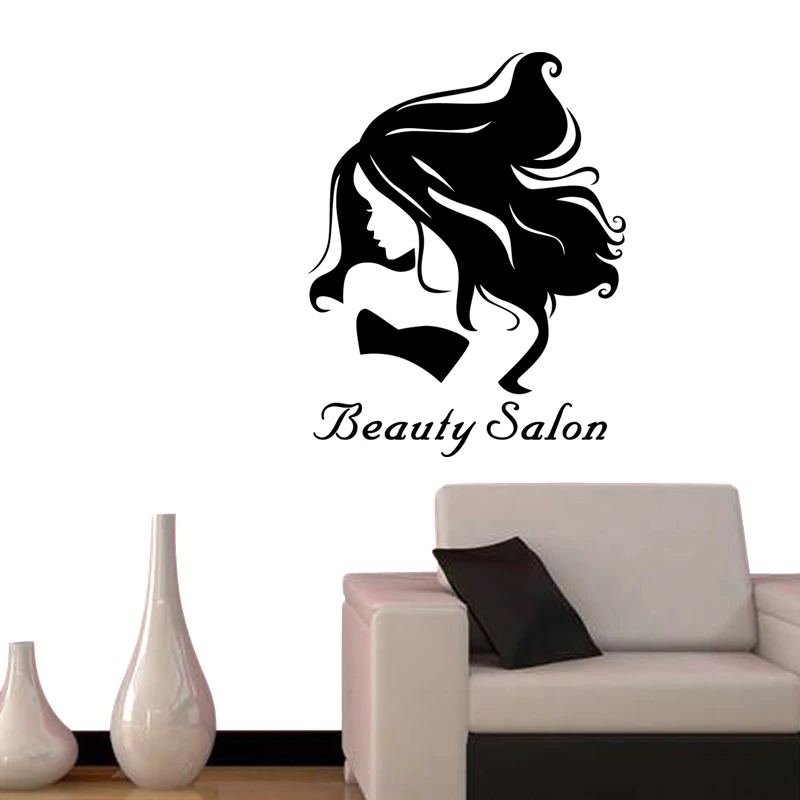 Сексуальная Женская наклейка с именем для парикмахерской Настенная Наклейка