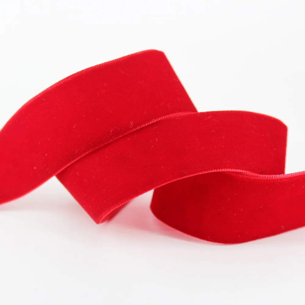 

2 Inch 50MM 5CM Red Color Velvet Ribbon Velvet Trims No Elastic Single Face For DIY Sweet Strawberry Crafts Making Accessories