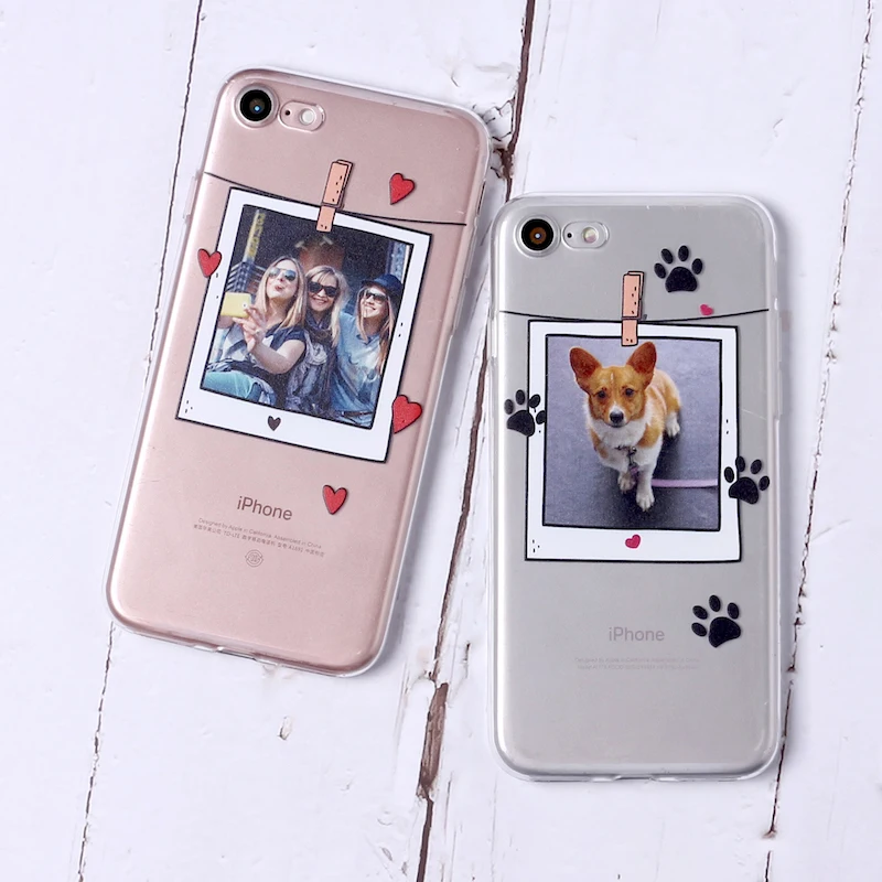 

Personalized Custom Photo Frame Lover Fun Text Soft Clear Phone Case For iPhone 12 11 Pro 6S XR XS Max 7 7Plus 8 8Plus X