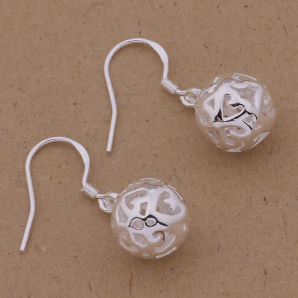 1 пара wanita elegan anting giwang с посеребренным покрытием Hadiah jantung baru Round PR032|silver hops|silver inchsilver