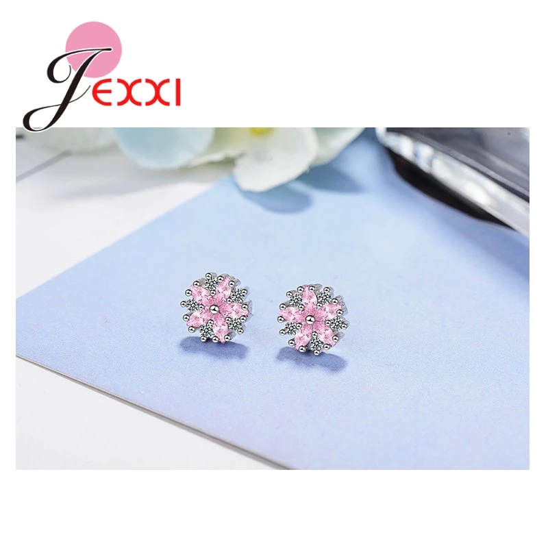 Женские серьги из серебра 925 пробы с розовыми цветами | Украшения и аксессуары