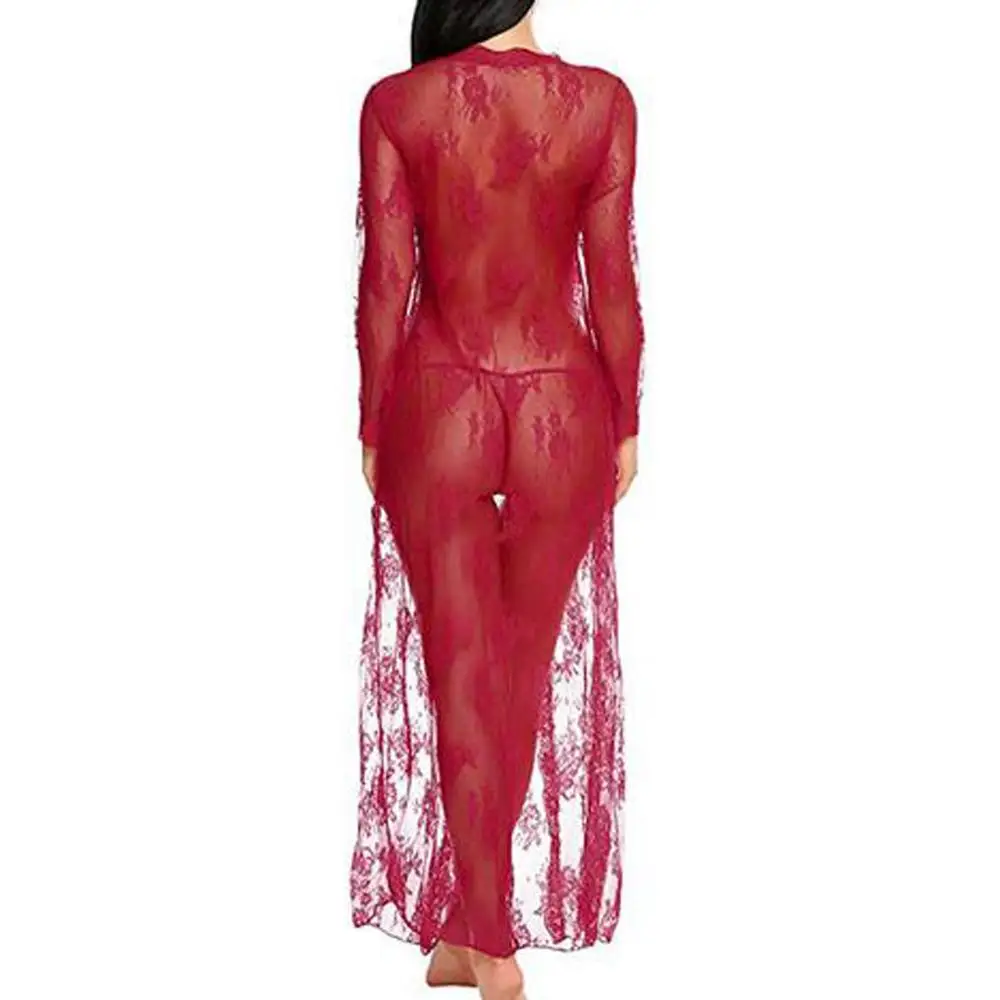 Женское сексуальное нижнее белье Babydoll, сексуальное эротическое нижнее белье, костюмы, длинная ночная рубашка, одежда для сна, белье с стрингами, пижама, халат, Lenceria