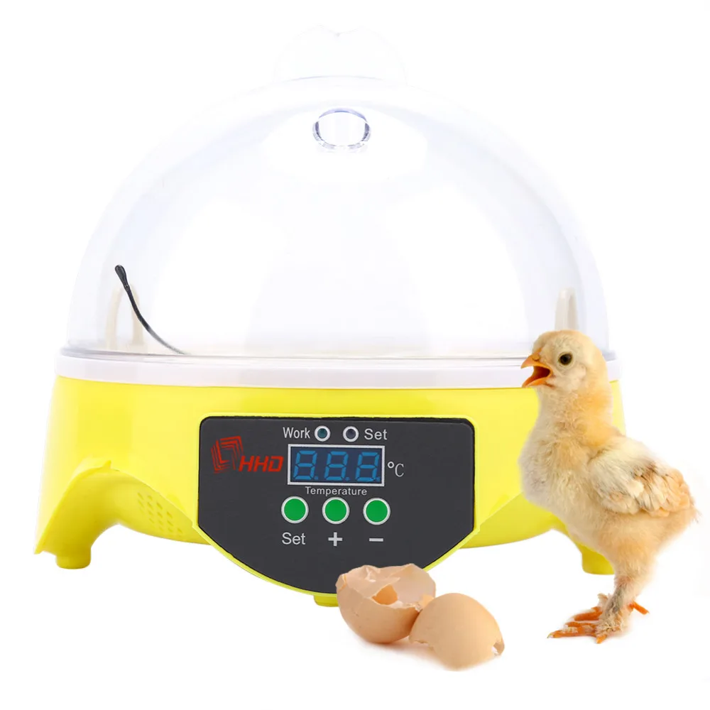 

Mini 7 Eggs Incubator Fully Auto Digital For Farm LED Turning Chicken Duck Hatchers Egg Incubators Hatcher Machines