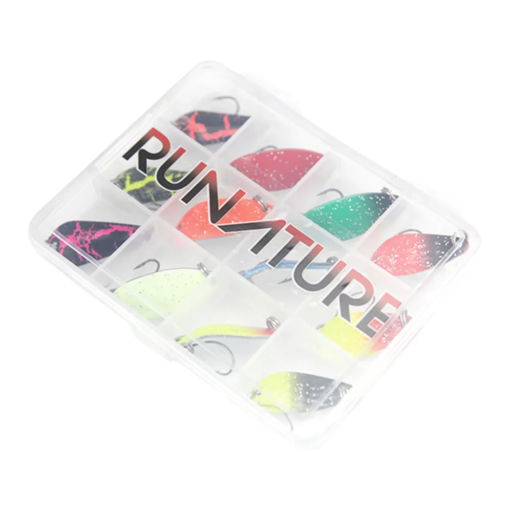 Runature Lure Spoon Trout Fishing Baits Artificial 12pcs/pack 20pcs/pack Tackle Box Metal Casting Jig | Спорт и развлечения