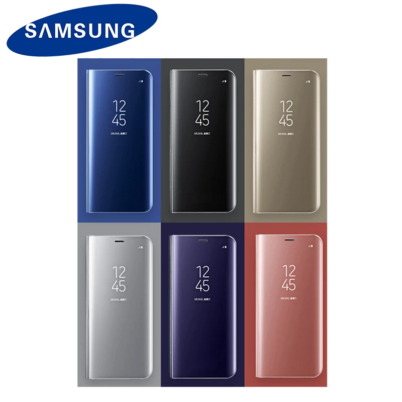 Samsung оригинальный Clear View Зеркало чехол для samsung S8 G950 плюс G955 Smart кожа флип Стенд