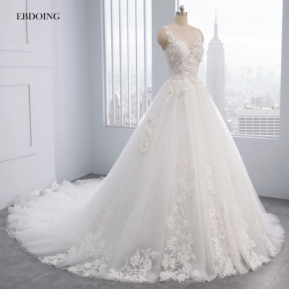 Vestidos De Novia/свадебное платье принцессы трапециевидной формы с глубоким вырезом на