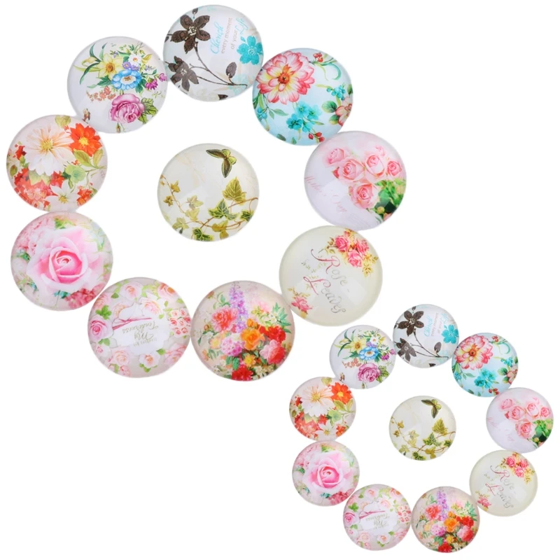 Onwear микс ручной работы фото цветок круглый стеклянный кабошон для DIY ювелирных