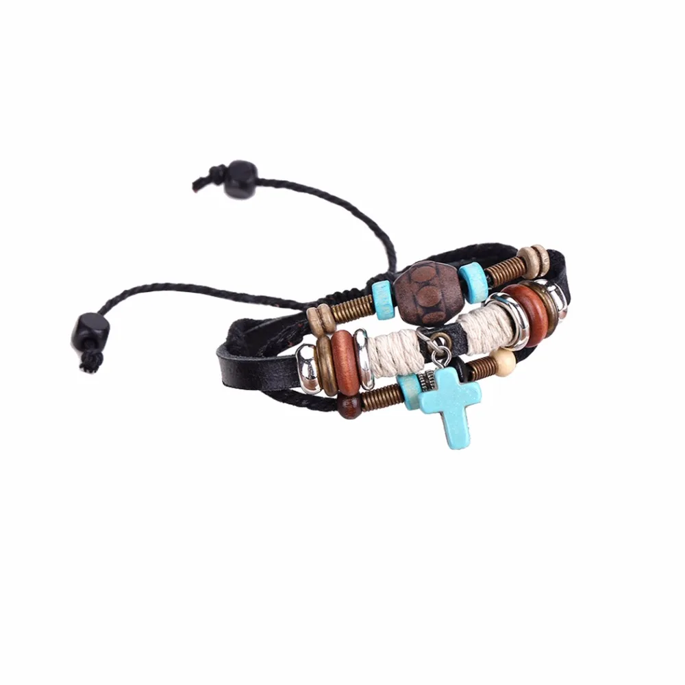 Новое поступление модные ювелирные изделия мужская панк Браслеты Этнические