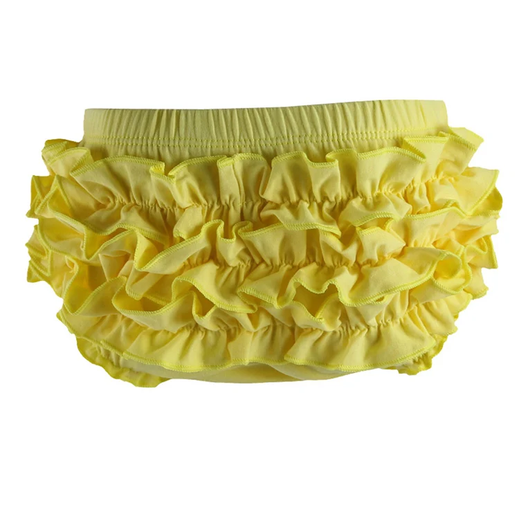 Yellow Хлопковые детские шаровары с оборками детские шаровары для малышей, нижнее белье для маленьких девочек шаровары для маленьких мальчиков и девочек возрастом от 1 года до 4 лет - Цвет: Yellow