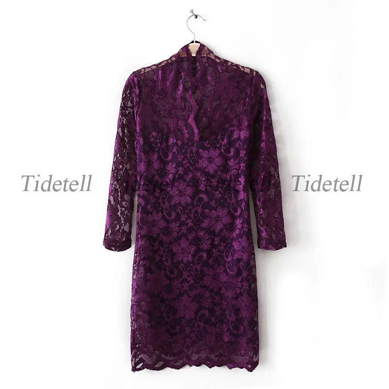 Tidetell Новый V-образным Вырезом Три Четверти Выше Колена 2017 Prom Dress кружева Холлоу