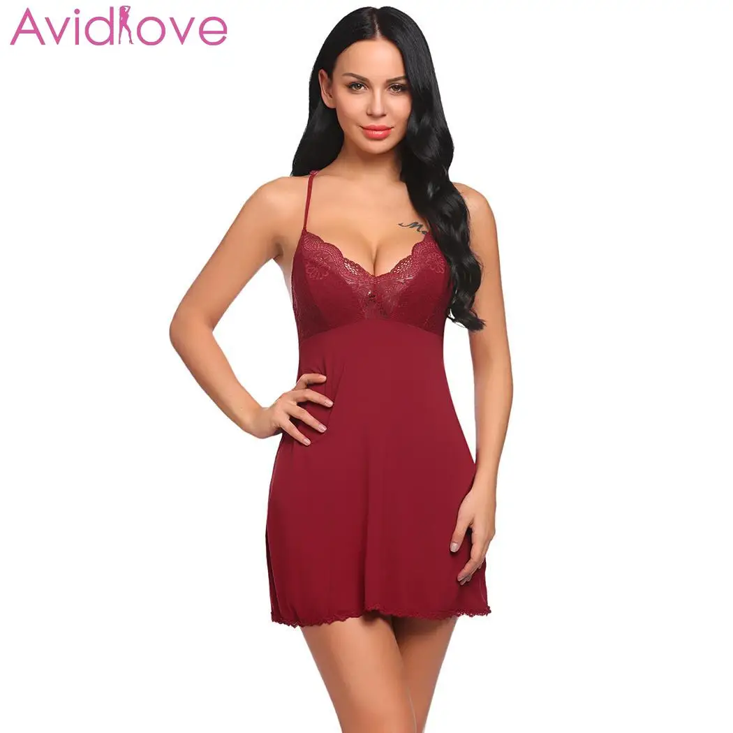 Женское ночное платье Avidlove ночная рубашка белье сексуальное женское сорочка с