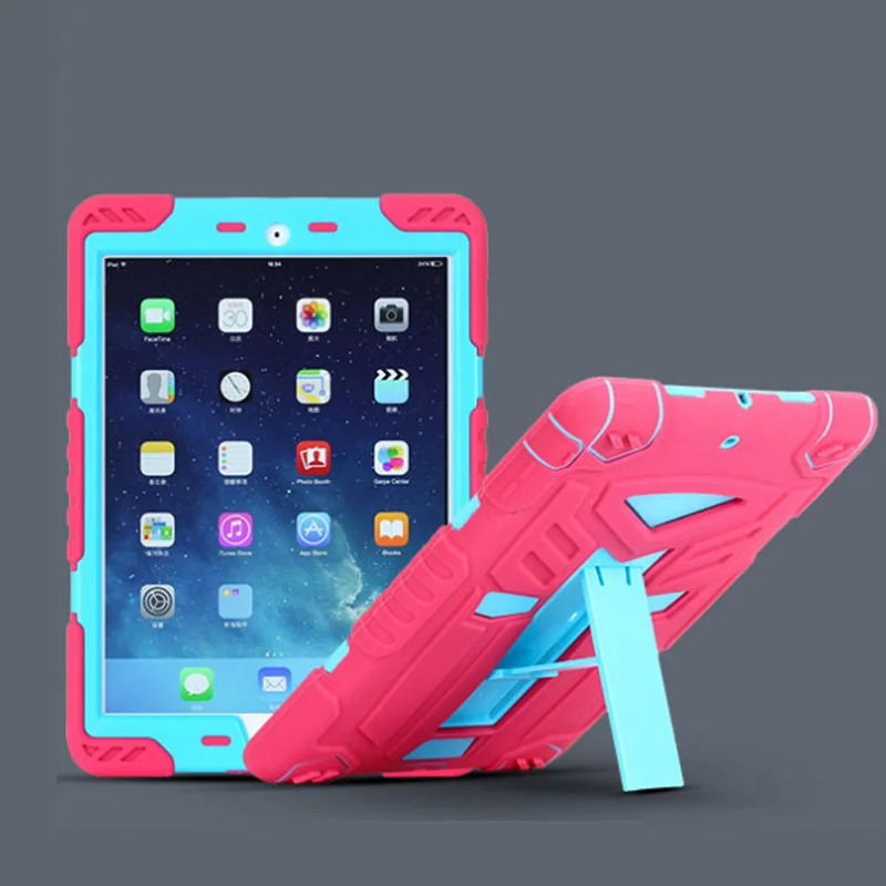 Для apple ipad air 2 Чехол сверхпрочный Гибридный противоударный силиконовый+ Защитная пленка для ipad 6 чехол 360 полная защита чехол-подставка