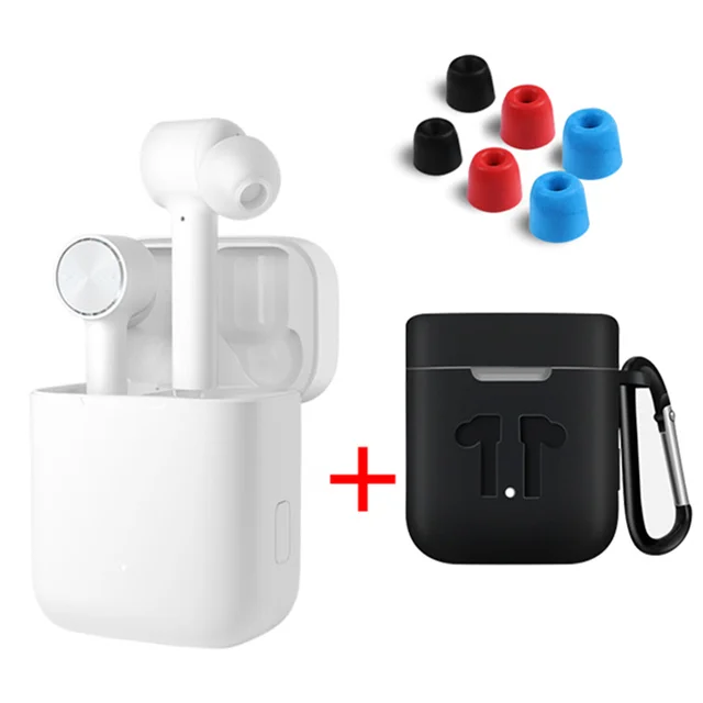 black case add plug Оригинальные наушники Xiaomi Air TWS Airdots Pro, bluetooth-гарнитура, переключатель ANC, ENC, стерео, автоматическая пауза, управление нажатием, беспроводные наушники - Цвет: black case add plug
