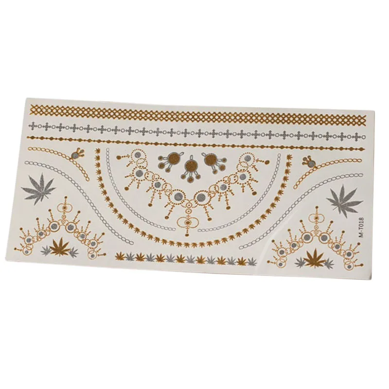 Gold Tone Temporary Tattoo Stickers Waterproof Sexy Body Art Sticker | Временные тату