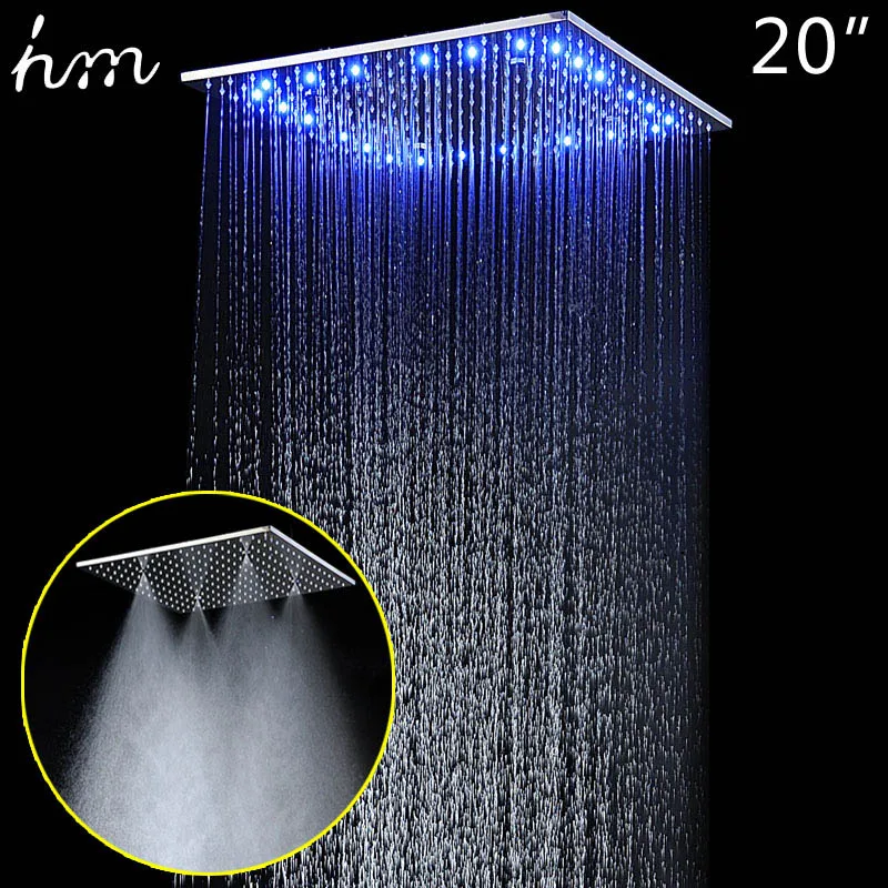 Hm 20 '' Многофункциональная светодиодная насадка для душа Rain Rain& SPA Mist Massage Light Shower - Цвет: BD018-1-20inch-led