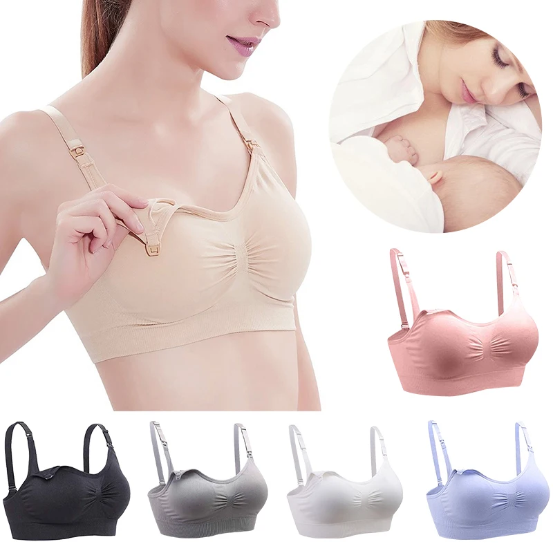 2 Colour/Sets Cheap Maternity Nursing Bras soutien gorge allaitement Pregnancy Clothes for feeding Top Bra Underwear lactancia L | Мать и