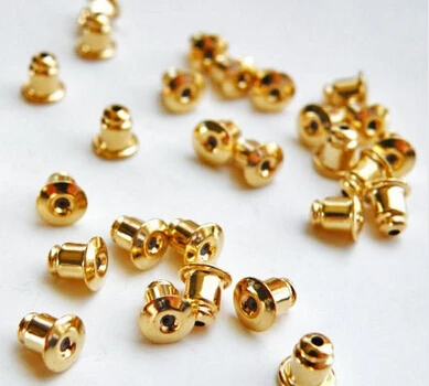 18k gold 1000 шт. фиксатор для серег-золото, серебро, Beonze, никель Plt - Цвет: 18k gold