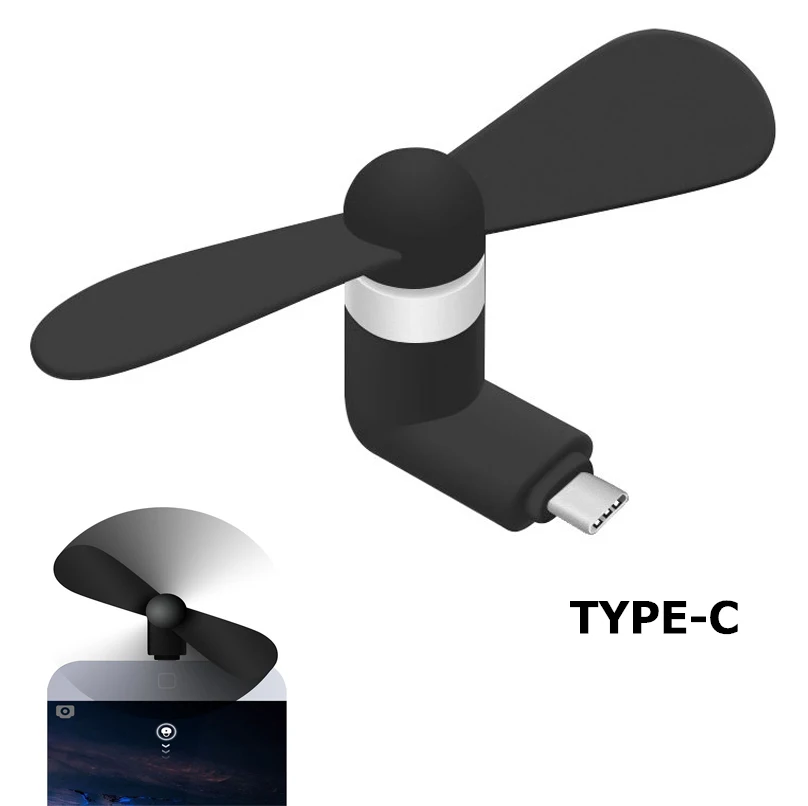 10 шт. мини USB Type C вентилятор для телефона Android Samsung Galaxy S8 Plus S9 Pixel Nexus 6p Huawei P9 P10 P20