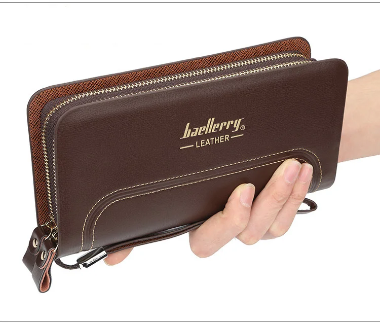 Baellerry, деловой кошелек для телефона, роскошный бренд, большая емкость, кошелек для монет, умный, длинный, на молнии, на ремешке, мужской кошелек, мужские клатчи