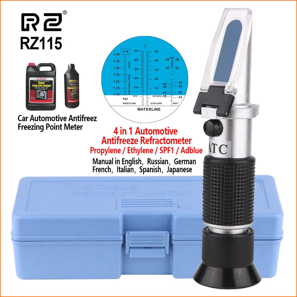 

RZ Refractometer Automotive Antifreez Refractometer Freezing Handheld Auto Concentration RZ115 Normal 0.01sg Brxi Refractometer