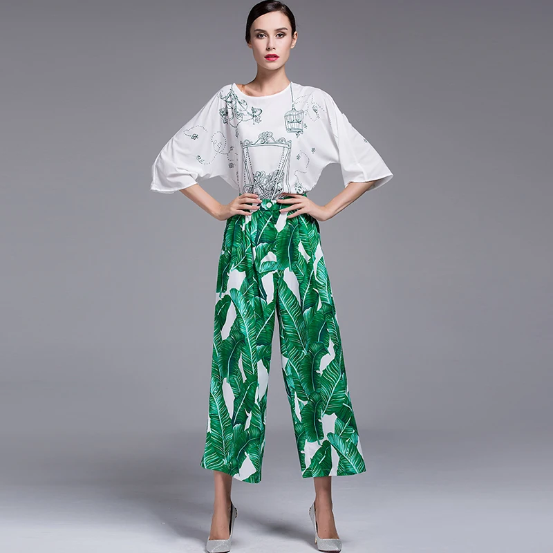 Женские винтажные брюки в стиле ретро Подиумные с высокой талией широкими