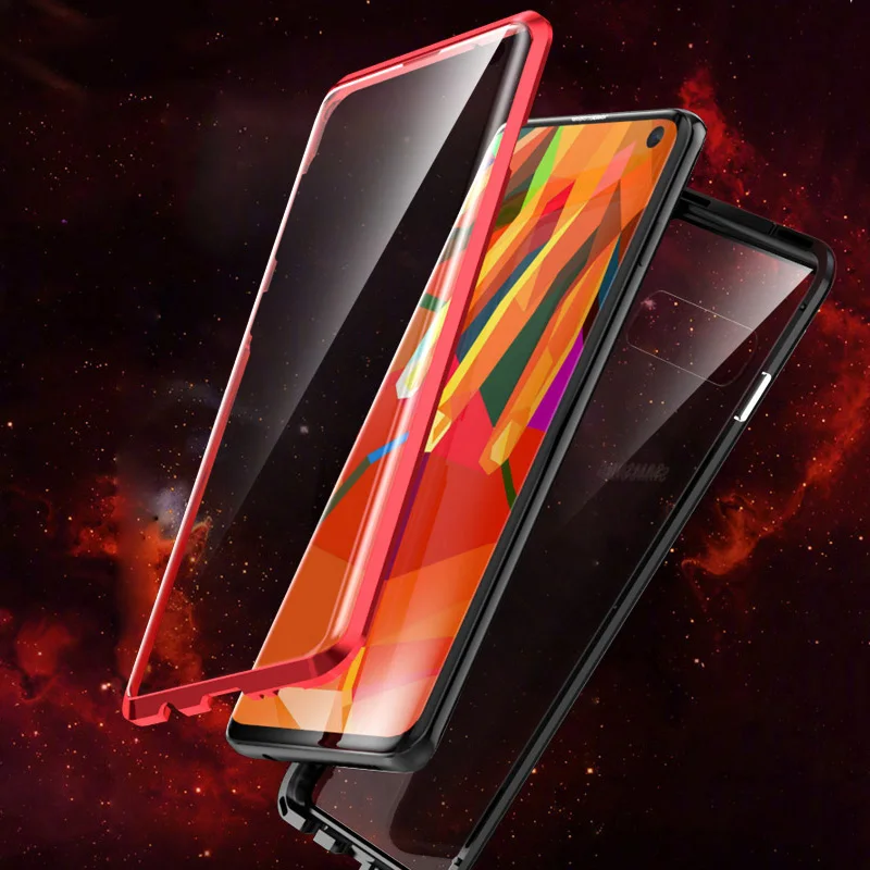 360 всего тела Защитная Для samsung S10 Plus спереди назад все Стекло Магнитная Рамка