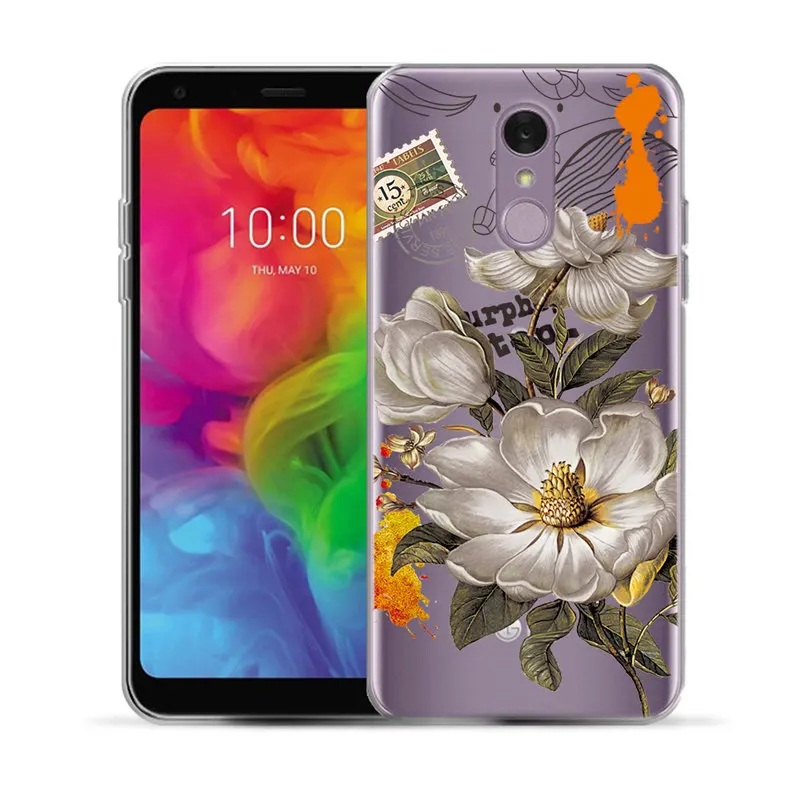 Hyr чехол с цветочным рисунком силиконовый для LG Q7 5 &quot сексуальный мягкий из ТПУ Q 7