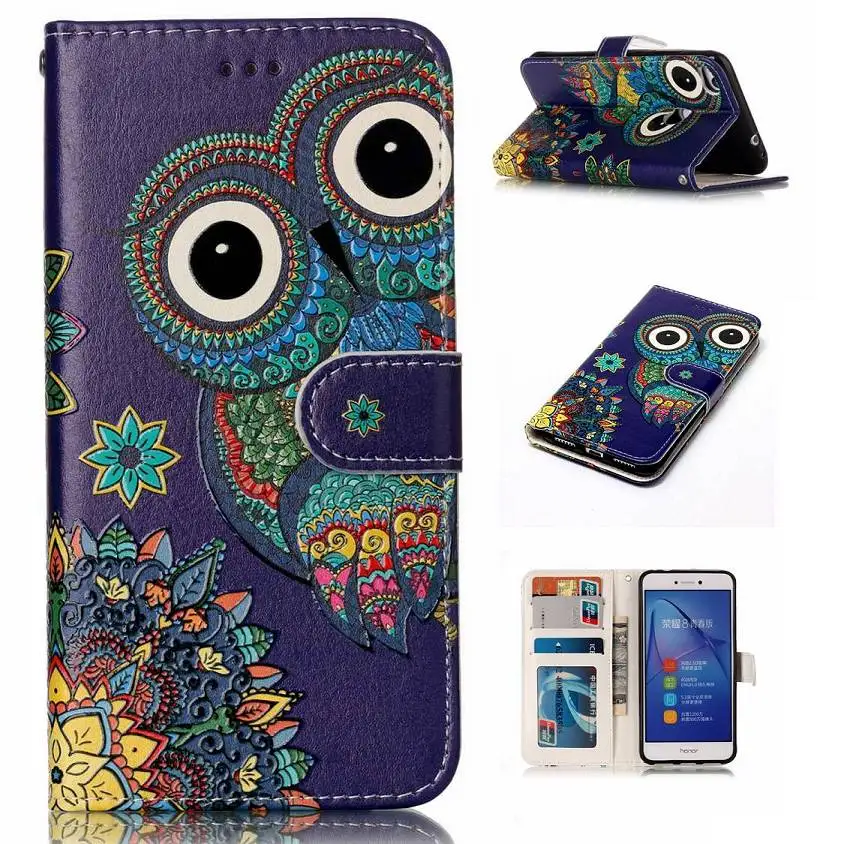 Рельефный Тигр Лев Слон панда бабочка шаблон Флип Бумажник кожаный чехол для Huawei
