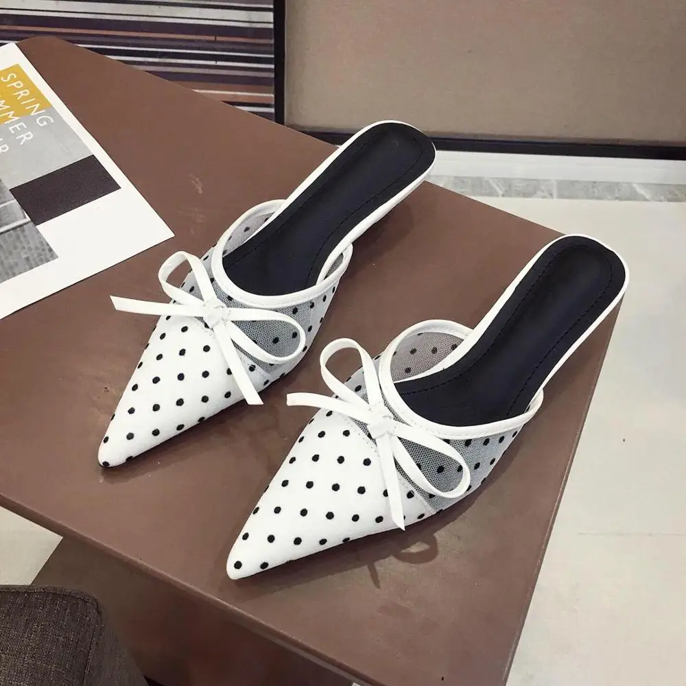 2019 бренд Обувь на каблуке-рюмочке Для женщин высокие Тапочки низкий каблук