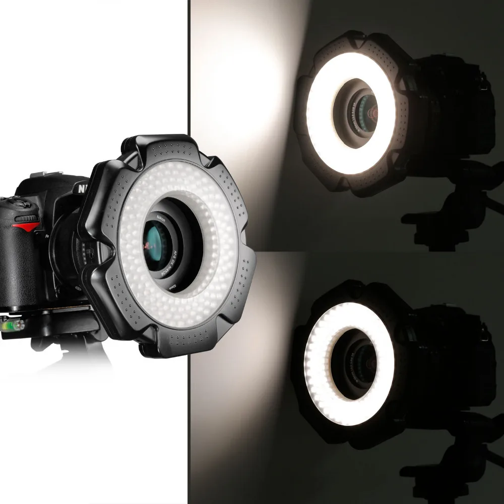 Neewer R-160 160 штук 5600 K 10 Вт Мини светодиодный макро кольцо свет 6 переходных колец(49 мм/52 мм/55 мм/58 мм/62 мм/67 мм) для макро Canon/Nikon